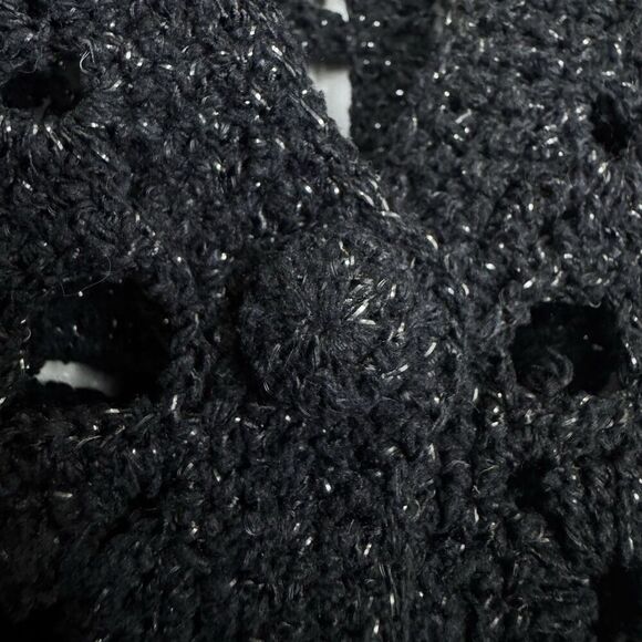 Vintage Silk Crochet Open Knit Cardigan Size M Whimsigoth Fairy Grunge Boho Y2K - Picture 4 of 7